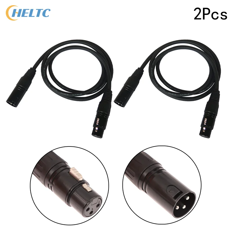 

2Pcs DMX 1M Cable 3Pin XLR Stage Light 512 Signals Transfer Line Isolate Signal Interference Connection Lines For DJ Audio