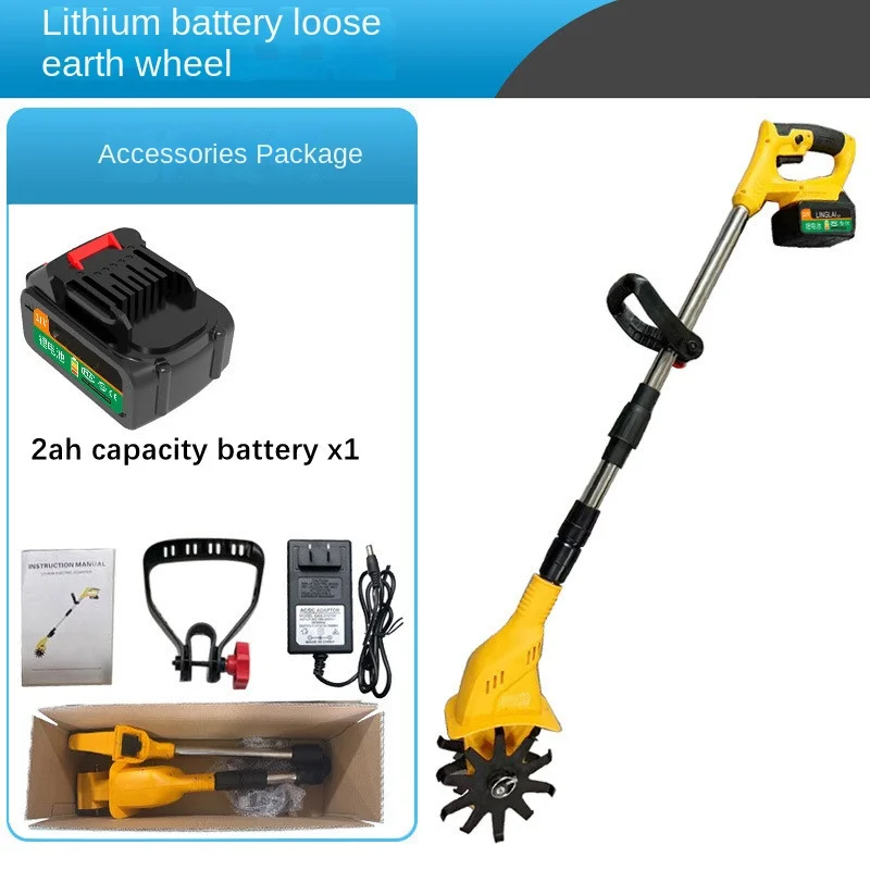 Handheld lithiumbatterij Micro-helmstok Aarde losmakende machine Landbouw grondstok Kleine huishoudelijke elektrische schoffelRotaryTiller