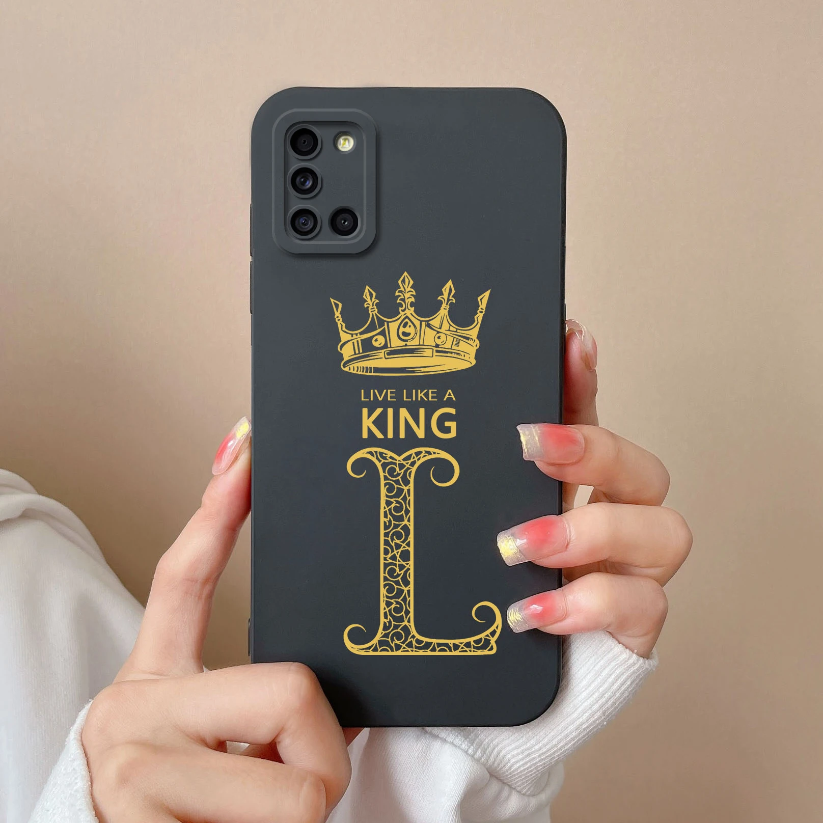 Cases For Samsung Galaxy A31 A315F Unique Crown Queen King Liquid Antifouling Shockproof Phone Cover For SamsungA31 a315F Conque