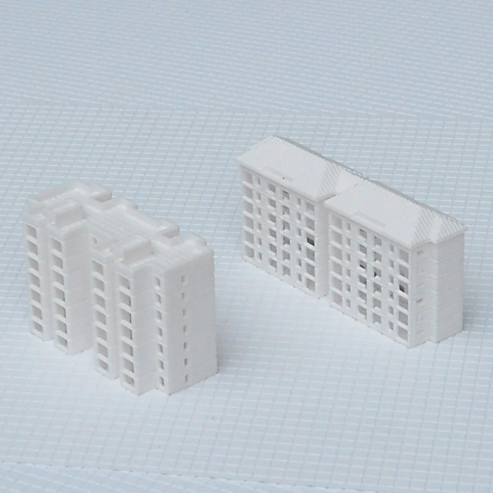 4 Pcs Architectural Scale Model Miniature Building Blocks for Landscaping White Plastic