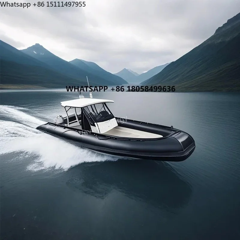 HY 7.5 Feet RIB230 Fiberglass Rigid Inflatable Speed Boat Hypalon Boat