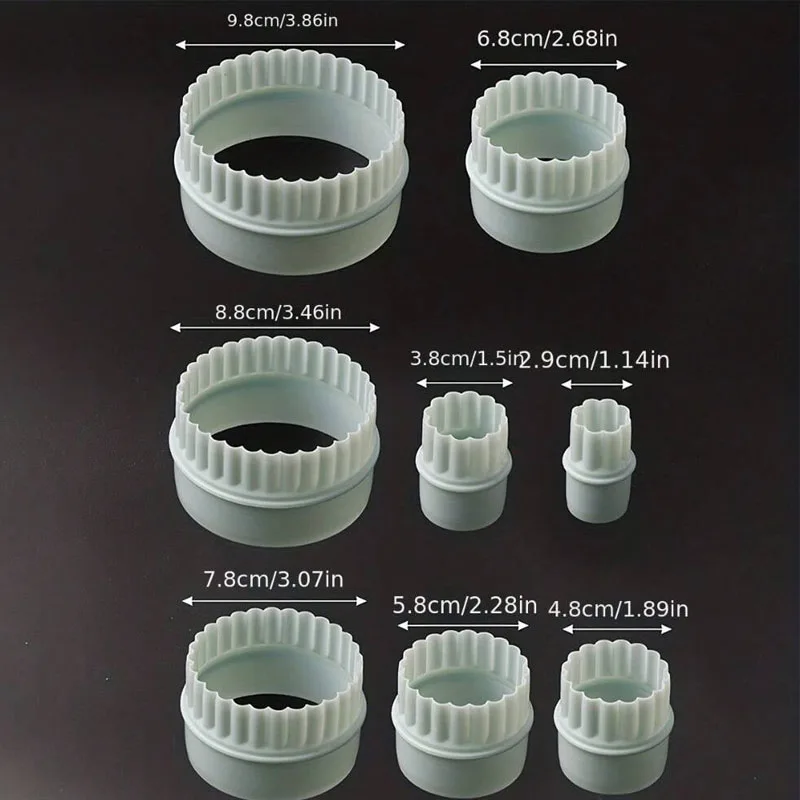 8 / Set Plastic Molds Cake Circle Cookie Cutter Scone Cookie Cutter Plastic Cookie Press Edge Fudge Cutter Reusable Cookie Tools