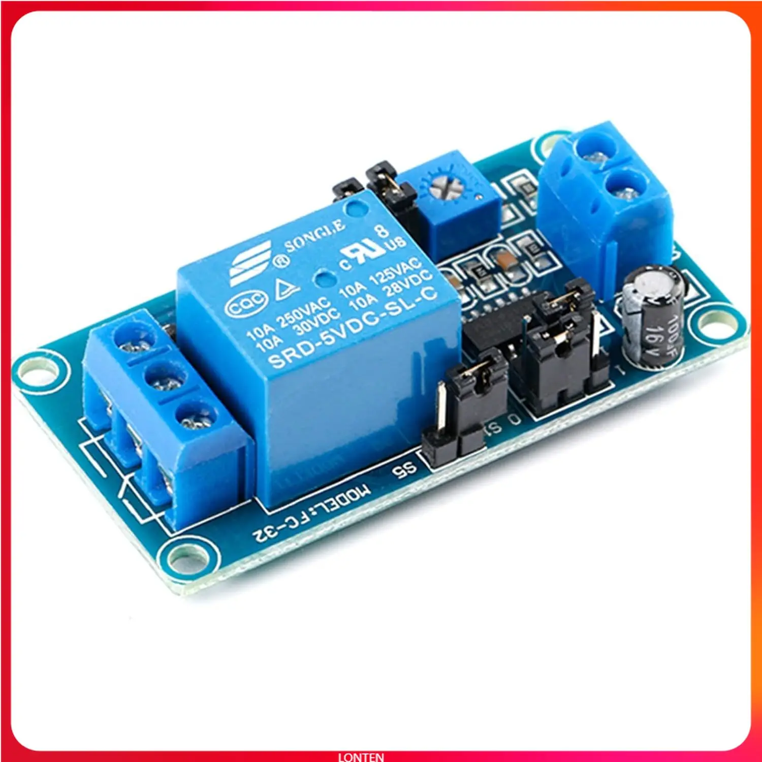 DC 5V 12V Time Delay Relay Module for Arduino Robot/Smart Home/Tachograph/GPS/PLC Control/Industrial Control LT-JDQ031