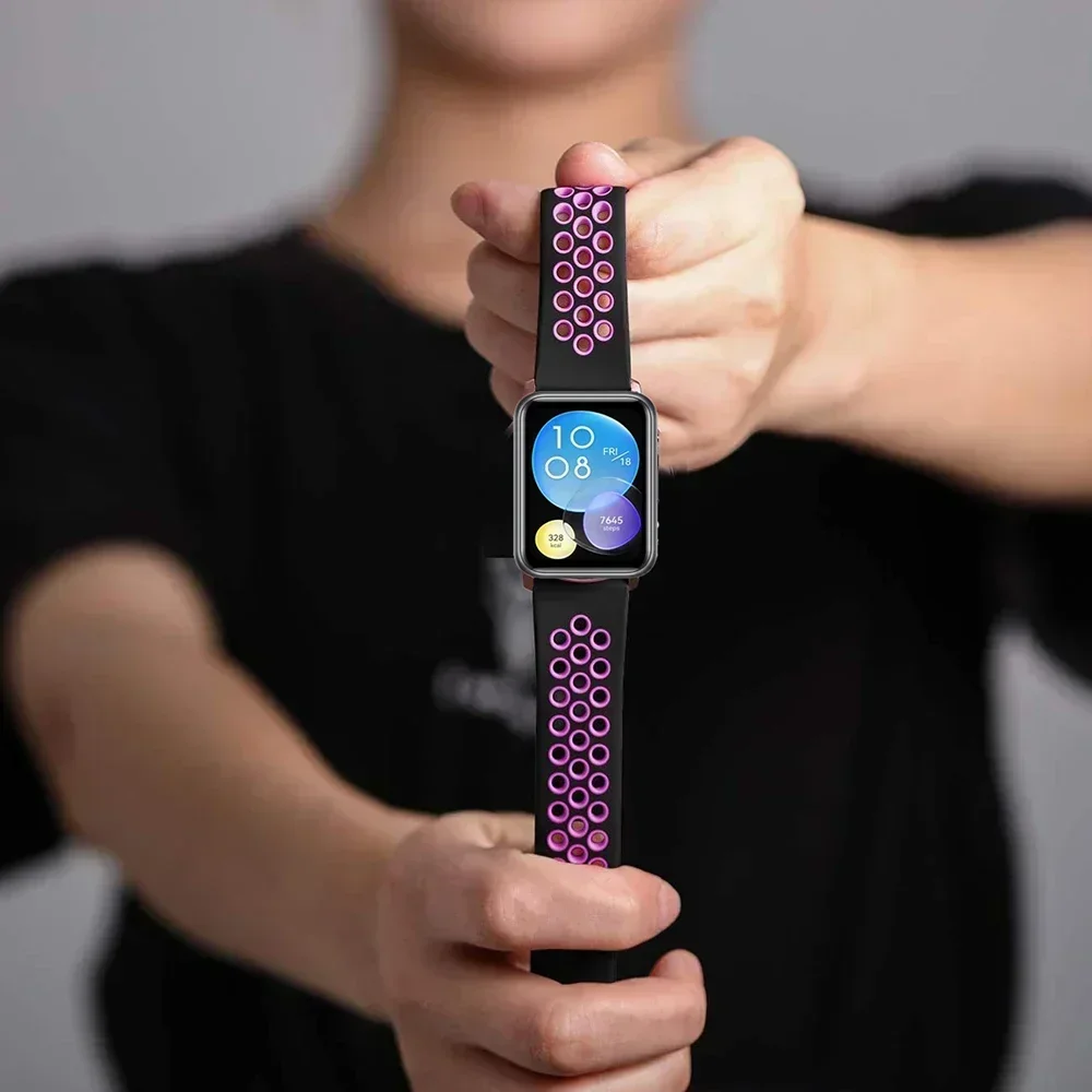 Correa de reloj deportivo para Huawei Fit 2, pulsera de vitalidad transpirable de silicona para reloj inteligente Huawei Fit2, accesorios para correas de reloj
