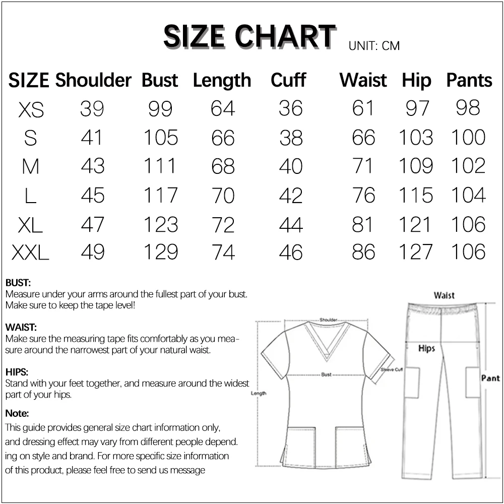V-Neck Scrubs Top Straight Pants Uniforms Set Medical Nurse Uniforms Hospital Dentist Overalls Pharmacy Work Clothes Pocket Suit