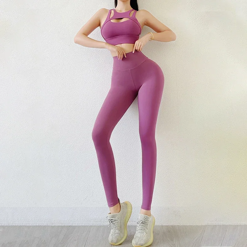 TRY TO BN-Conjunto deportivo de Fitness para mujer, chándal de 2 piezas, mallas de Yoga de cintura alta con sujetador de bolsillo, ropa de entrenamiento para gimnasio