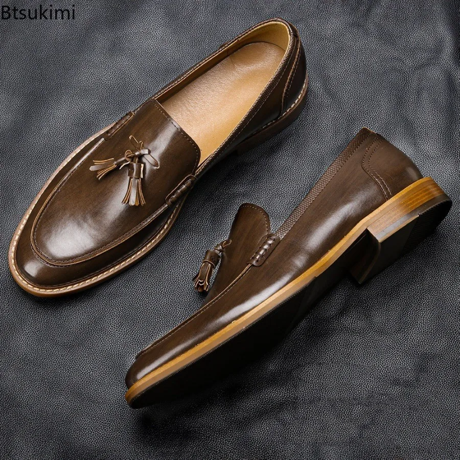 American Style Men Summer Breathable Casual Shoes Comfortable Trend Luxury Loafers Man Leather Shoes Business Social Dress Shoes