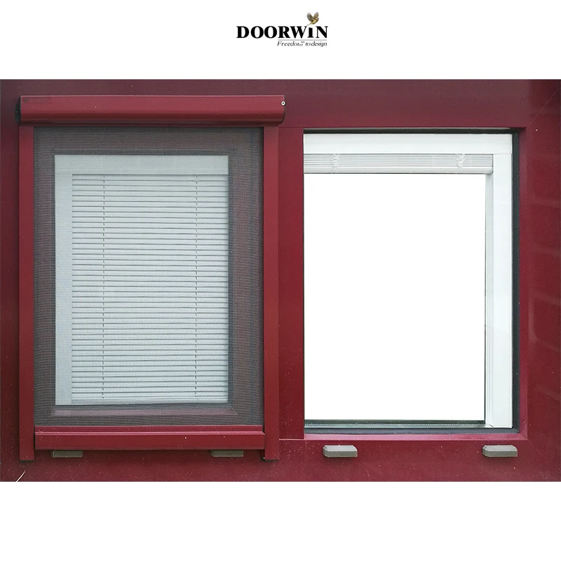 Wholesale Custom Modern Wooden Designs Window With Security Mesh Double Glazed Aluminum Clad Solid Wood Frame Casement Window