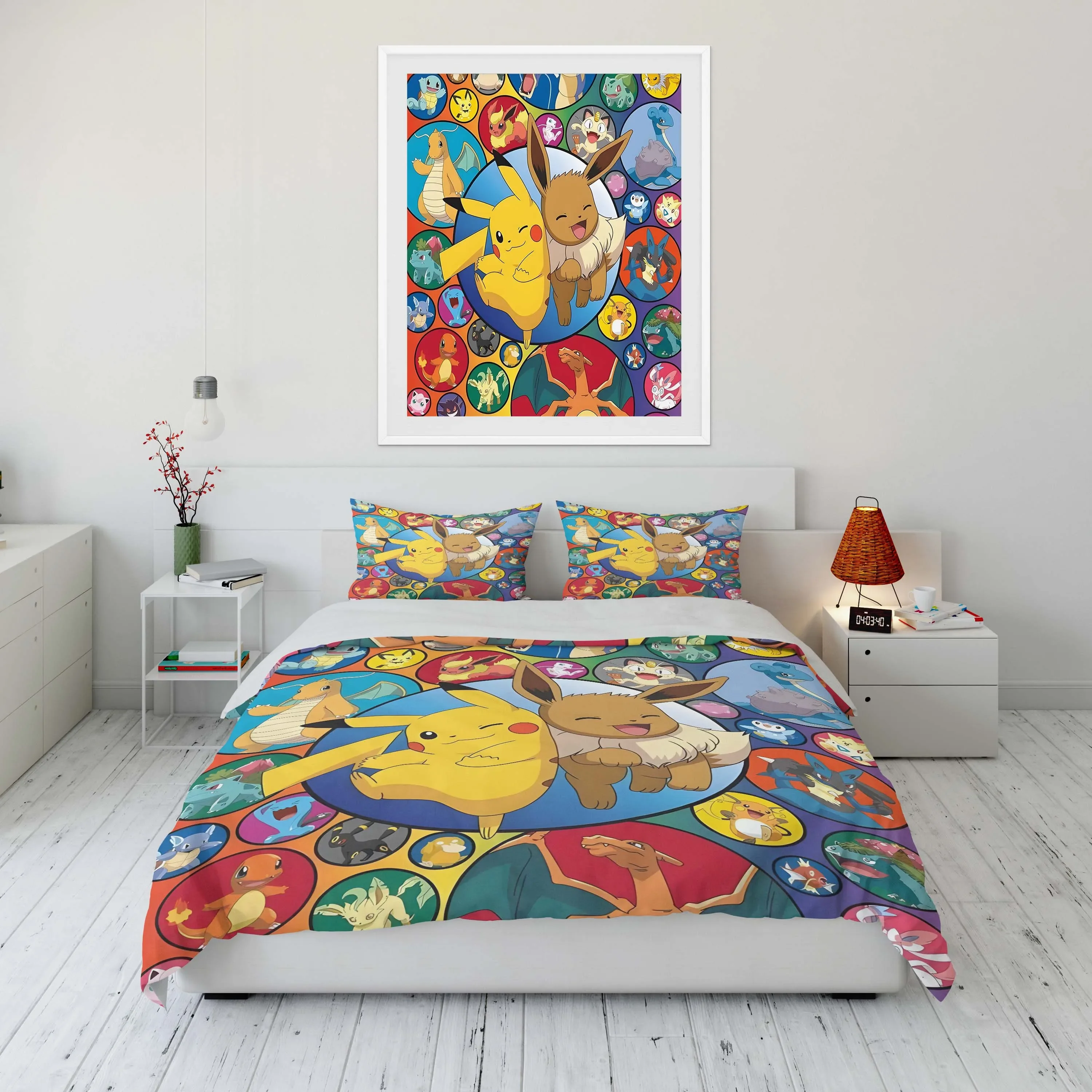 Imagem -04 - Pokémon Pikachu Impresso Quilt Cover e Fronha de Cama para Crianças e Adultos Cama Confortável King Twin Luxo 10 Tamanhos