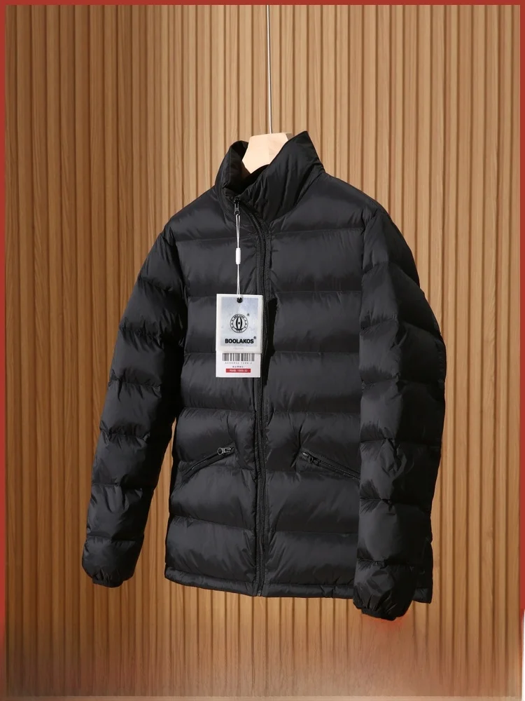 

Warmth 95 Du down Jaet Men's Lightweight Waterproof Windproof Coat Youth Casual Sle Zipper Closure Nylon Fabric Outerwear