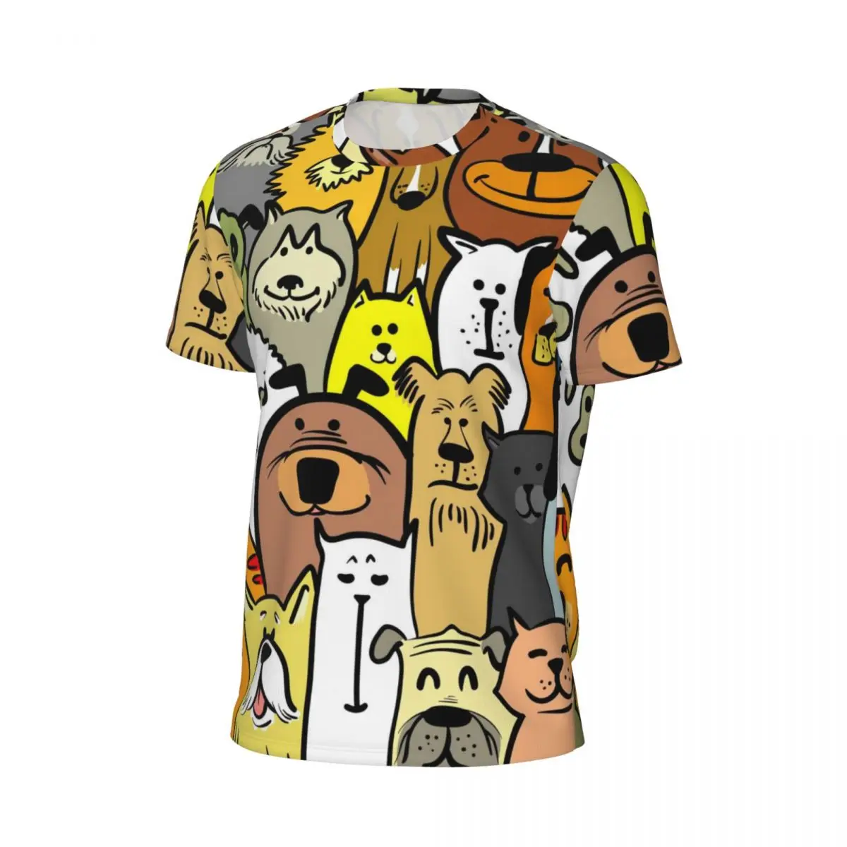 Cartoon Dog Running T Shirt Summer Funny Animal Print Awesome T Shirts Hippie Tshirt For Male Design Tops Plus Size 5XL 6XL