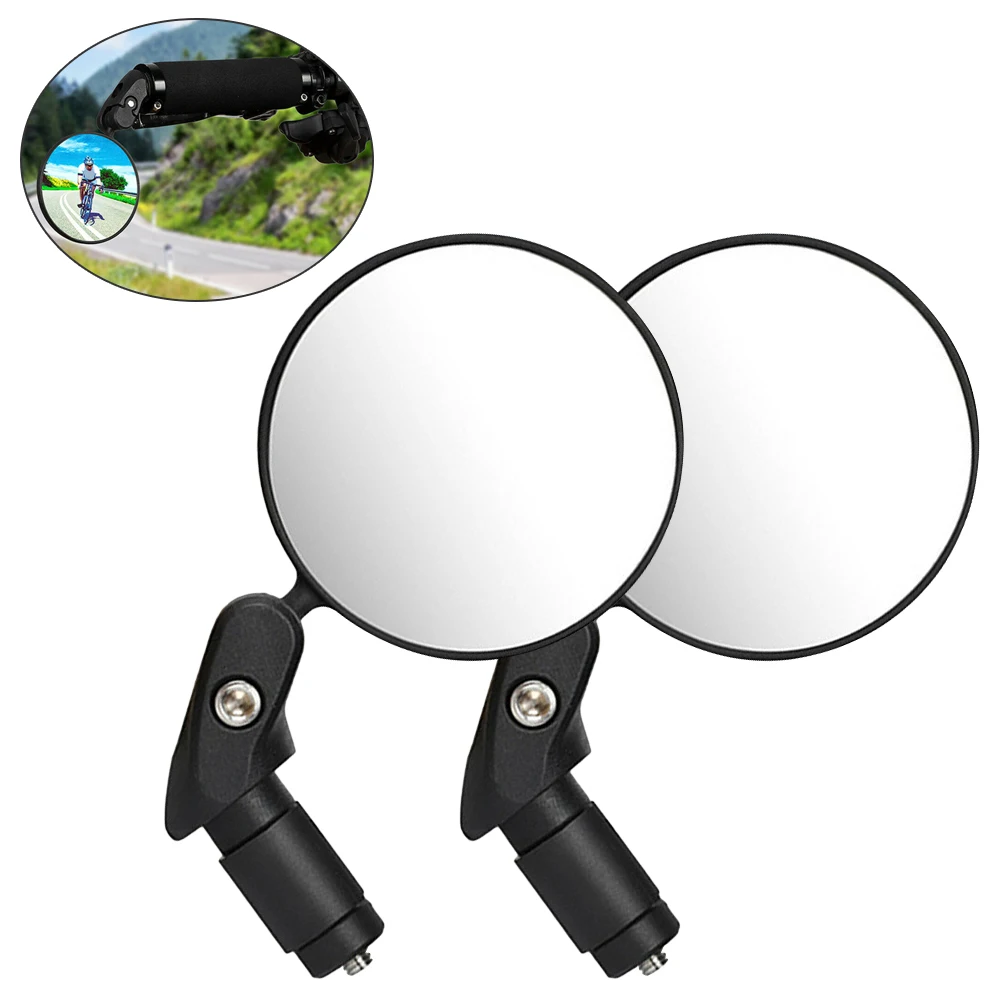 2pcs Bike Mirrors Universal Bike Bar End Mirror Convex Lens Bicycle Rearview Mirror Safe Cycling Rear View Mirror