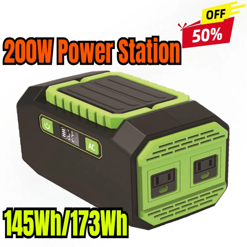 

145Wh/173Wh 200W Portable Power Station 220V/110V Solar Generator Outdoor Emergency Mobile Power Bank For Camping Power LED