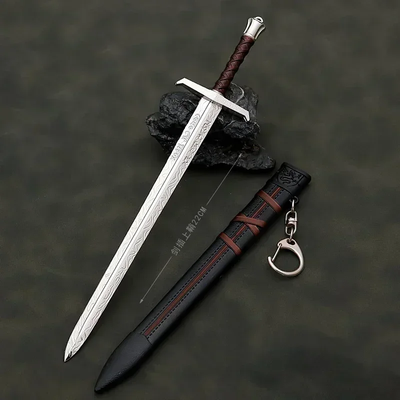 22cm arthur pendragon espadas medieval katana samurai espada lâmina sem cortes modelo chaveiro coleções presentes de natal brinquedos para crianças