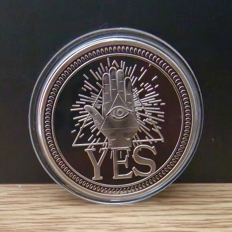 YES/NO Decision Coin Souvenir Commemorative Coin Magic Coin Collection  Lucky Skull Home Decor view 5