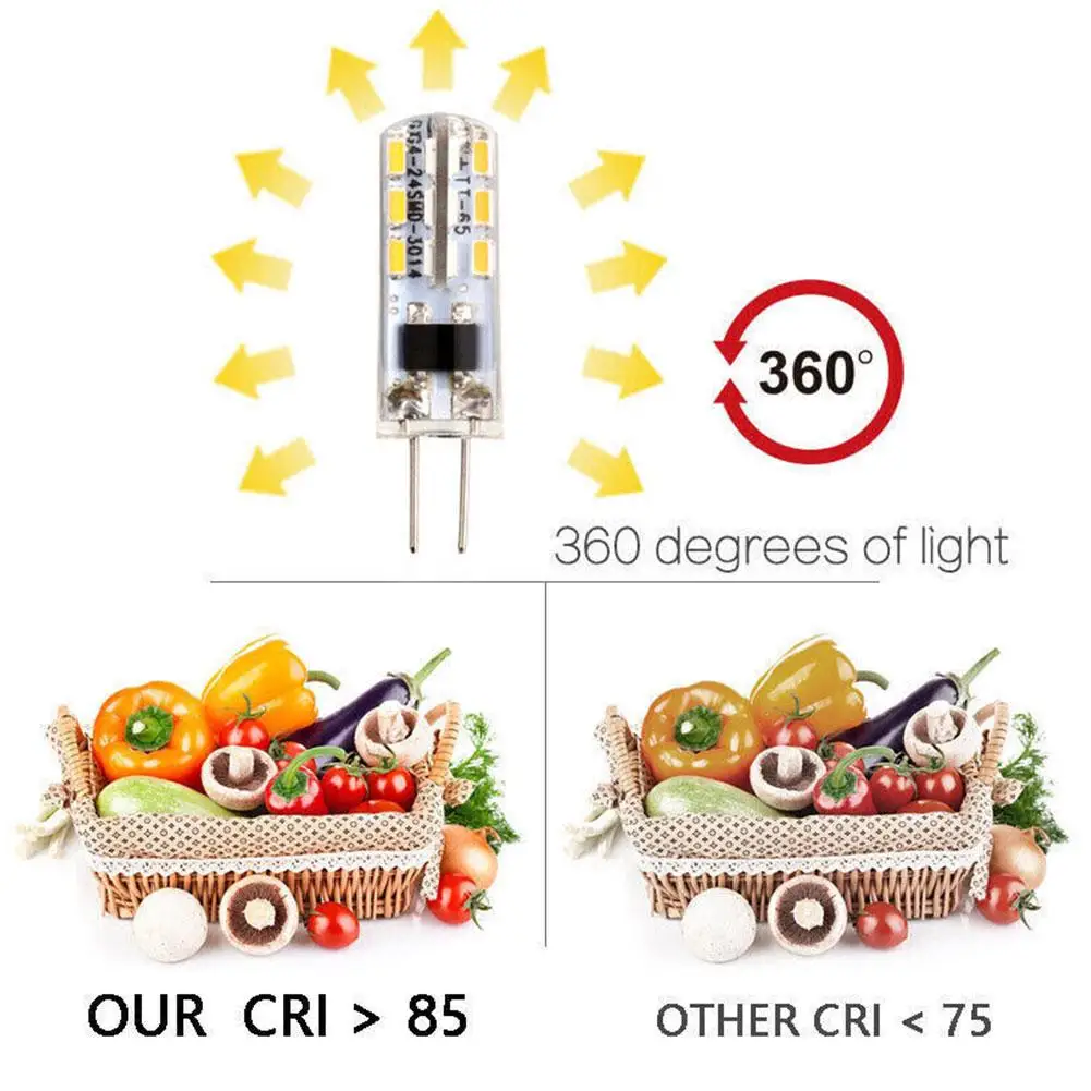 10 Pack G4 LED Bulb 12V AC DC 3W No Flicker G4 Bulbs Bi-Pin LED Light 10W 20W T3 Halogen Lamp Replacement (Daylight White)