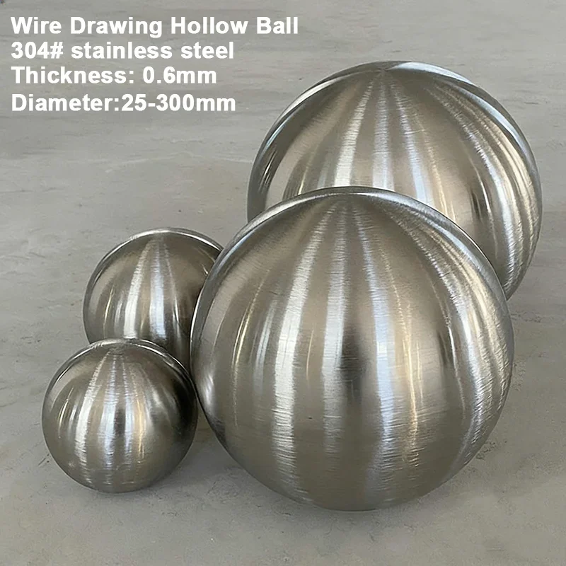 0.6 Thick 304 Stainless Steel Hollow Ball Brushed Matte Surface Round Ball Easter Kids Friends Wedding Birthday Gift Party Decor