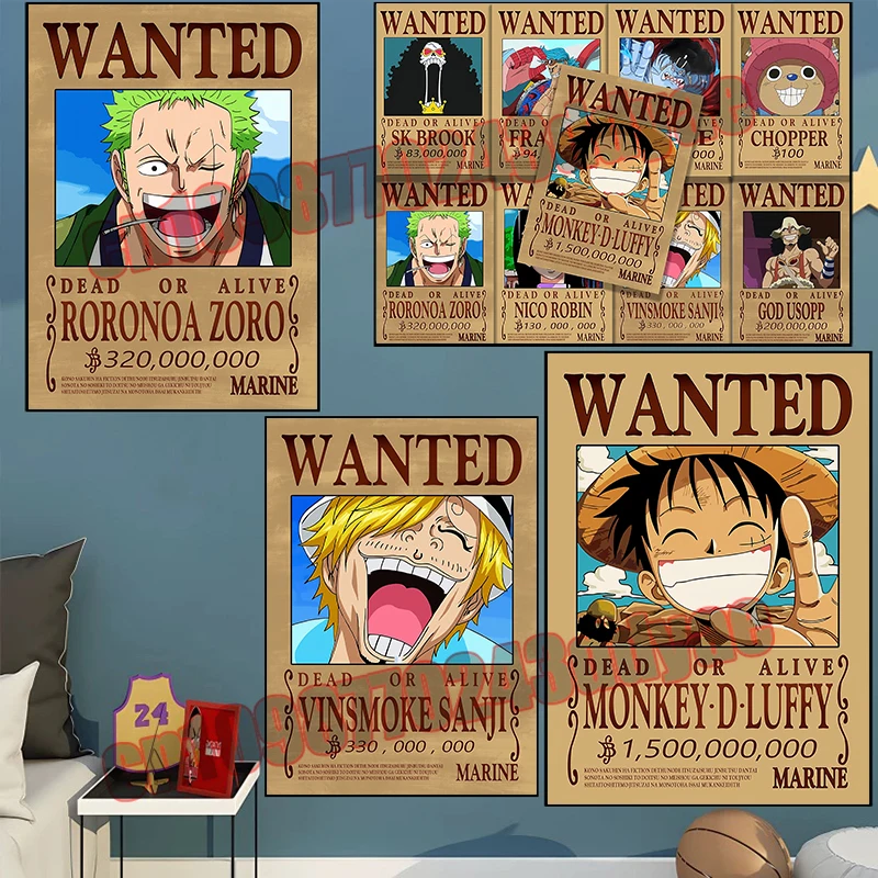 

Anime One Piece Poster, Luffy, Zoro, Sanji, Nami, HD Printing Canvas Painting, Paint, Suitable for Bar Home Wall Art Decoration