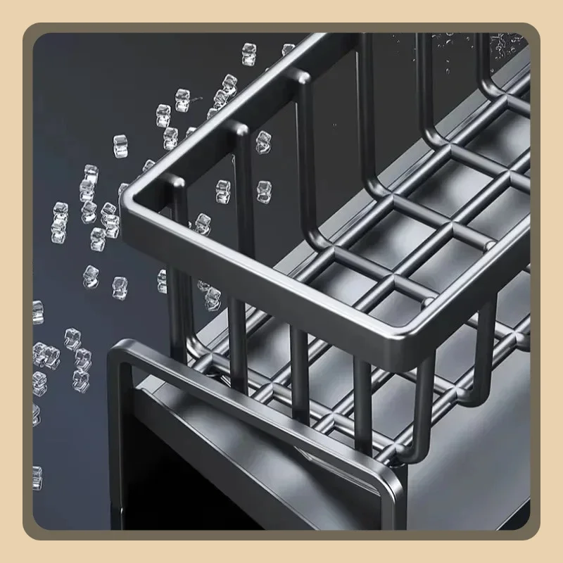 رف المطبخ خرقة تخزين الصرف الرف لا لكمة تخزين الرف المنزل رف توابل صنبور مصرف بالوعة الصرف الرف اكسسوارات المطبخ