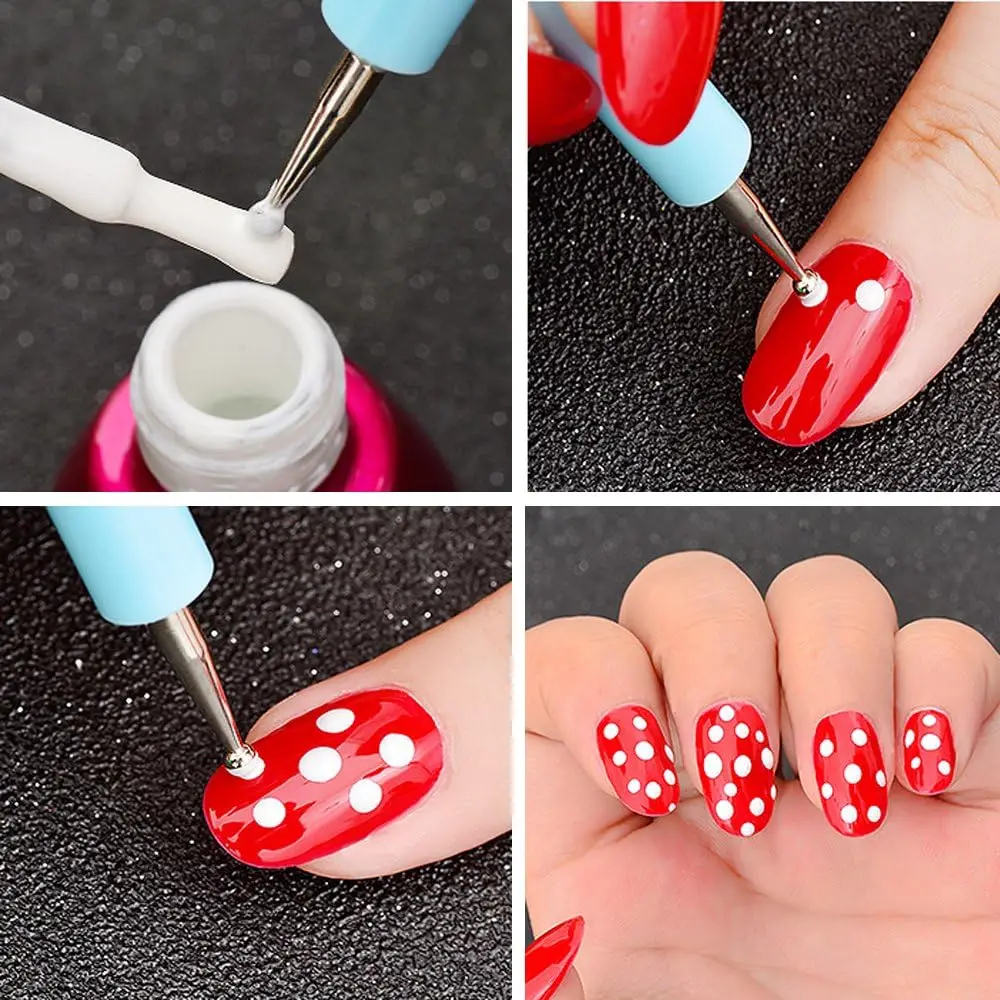 9PCS Sculpting Tools Metal Ceramic Clay Ball Stylus Dotting Tools 2 Way Silicone Polymer Embossing Paper Flower Indentation Tool - Image 5