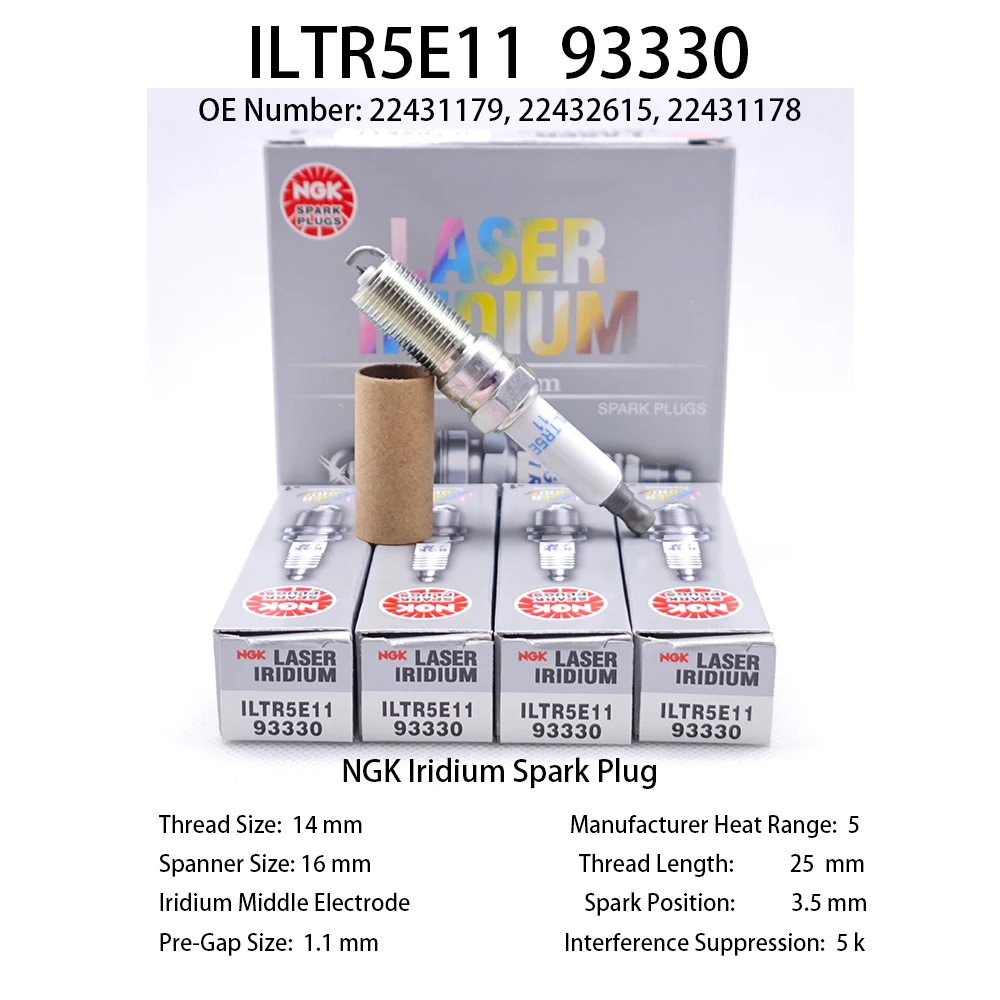 

4pcs 6pcs Original NGK Iridium Spark Plug ILTR5E11#93330 Suitable For Hummer H3 CHEVROLET CAPTIVA 2.4 HHR 2.2 2.4 MALIBU 2.4