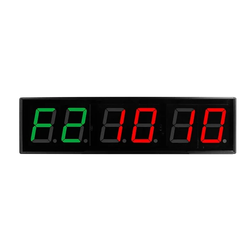Screen Gym Timer 1.5 Inch Digits Count Down/Up Timer Boxing Cycle Interval Clock Stopwatch Fitness Training Black US Plug
