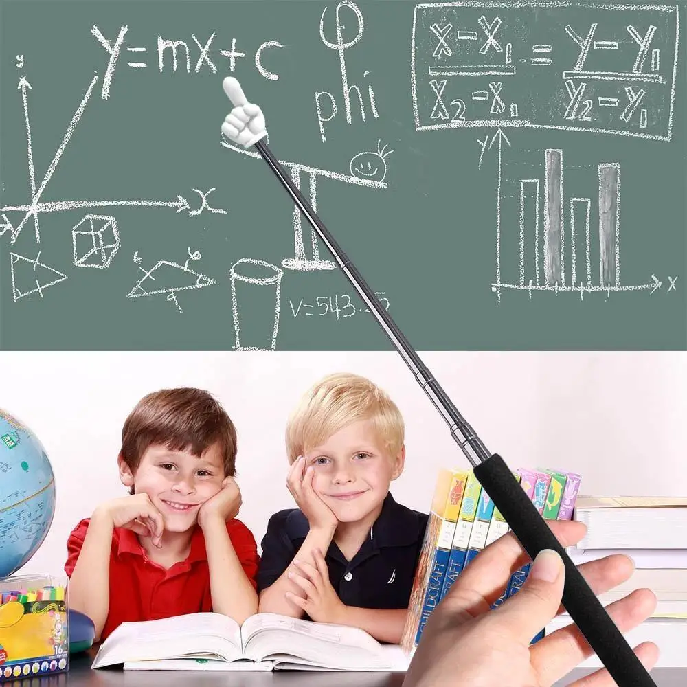 5 PCS Telescopic Reading Finger Stick Teaching Pointer Telescopic Rod Finger Design Reading Sticks Read Teaching Aids