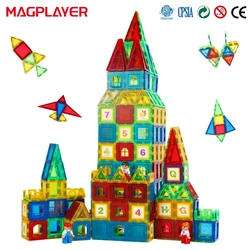 Zestaw klocków magnetycznych gra budowlana dla dzieci Montessori magnesy sensoryczne zabawki płytki magnetyczne zabawki dla małych dzieci prezent