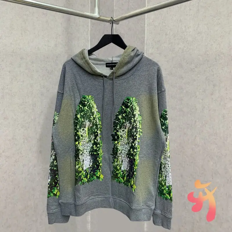 

Green Abstract Print Winter WHO DECIDES WAR Hoodies Vinatge Street Drawstring Hooded Sweatshirts Men Women