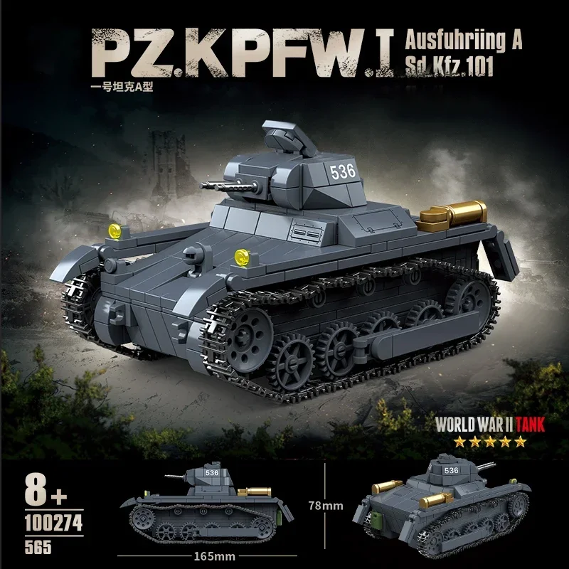 

Sdkfz 101 Light Tank Tank Building Blocks WW2 Army Soldier Figures Bricks Educational Toys for Children Boy Christmas Gifts