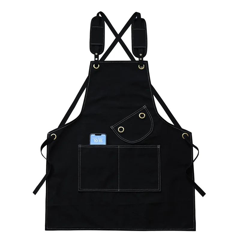 

Canvas Denim Apron Women Waterproof Wear resistant Fashion Barista Restaurant Nail salon Gardening Flower Shop overalls Men