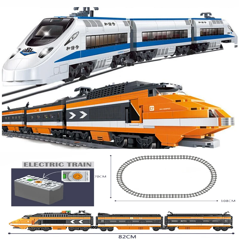 City High-Tech Train Harmony High-speed Rail Electric Motor Military Car Building Blocks RC Track Bricks Kid Toy