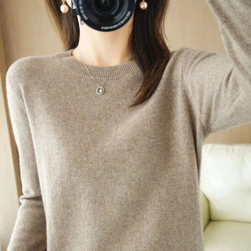 Women Sweater O-neck Autumn Winter BasicPullover Warm Casual Pulls Jumpers Korean FashionSpring Knitwear Bottoming Shirt 2023