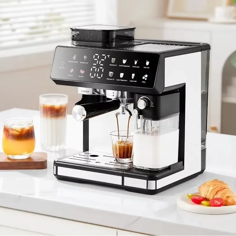 Modern Smart Coffee Maker with 20 Grinding Settings Hot and Cold Extraction Bean Cup Machine for Home Barista Christmas Gift