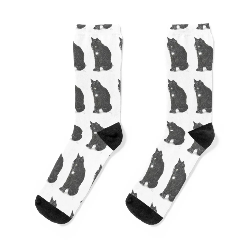 

Black cat called Pebbels Socks loose football custom sports cool Women's Socks Men's