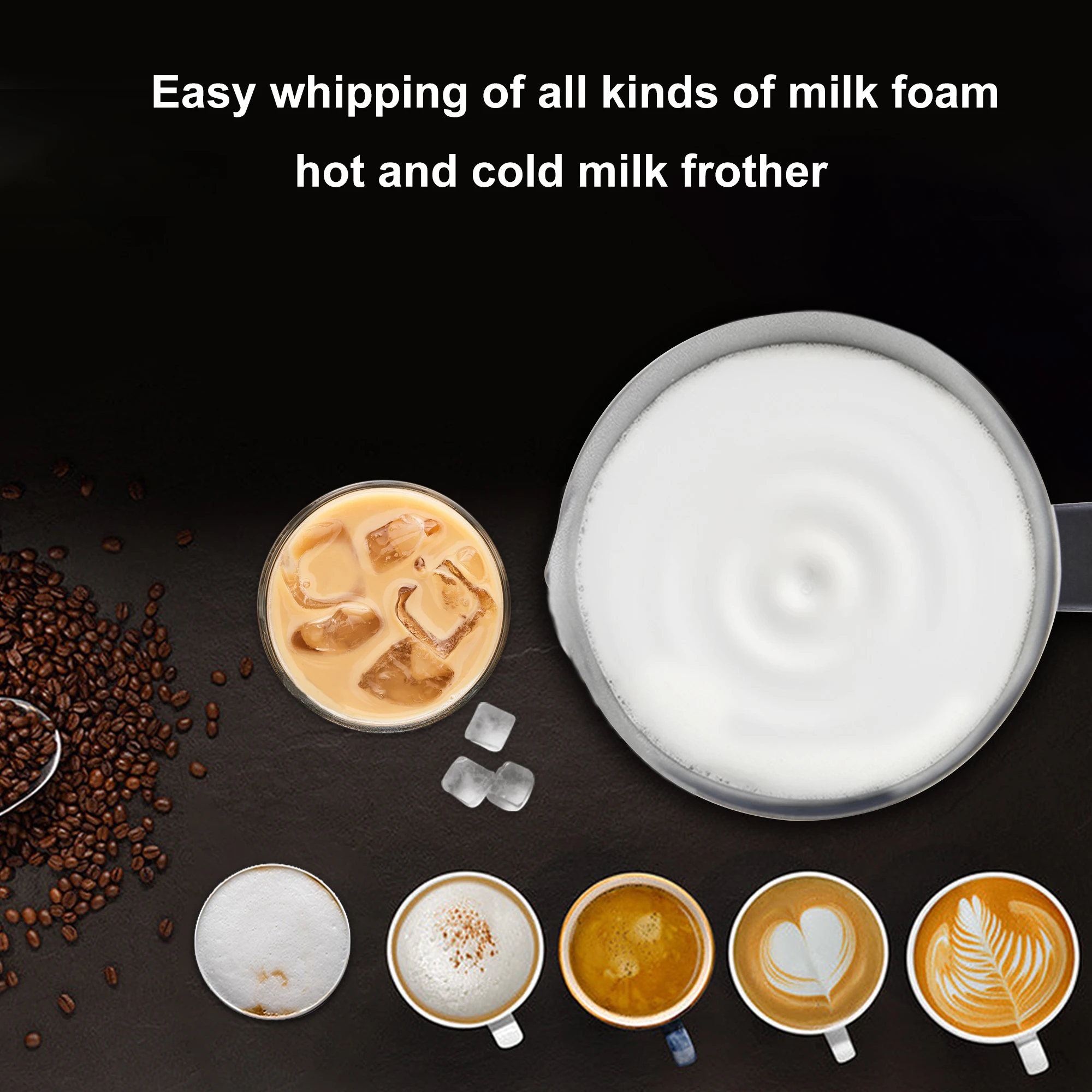 BioloMix Automatischer Milchaufschäumer und Wärmer – 4-in-1-Kaffeeaufschäumer für Heiß-/Kaltschaum, Latte und Cappuccino – Detail 5