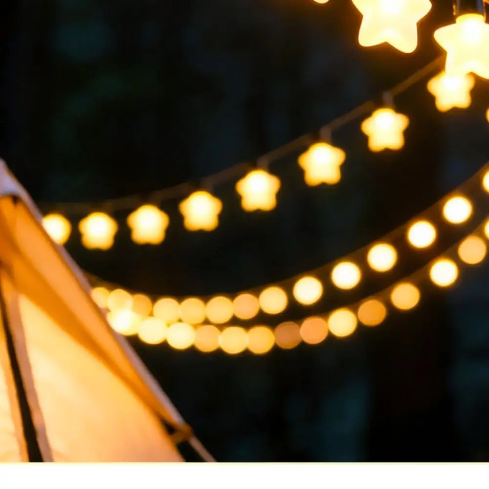 Waterproof Solar Powered LED String Lights Globe Bulb For Camping Canopy Outdoor Garden Patio Decoration Festive Lighting
