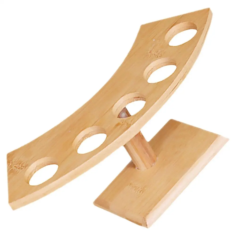 

s Bamboo Cone Rack 5 Hole Wooden Display Stand for Dessert Party Restaurant Cream Stands Ice Cream Holders Storage