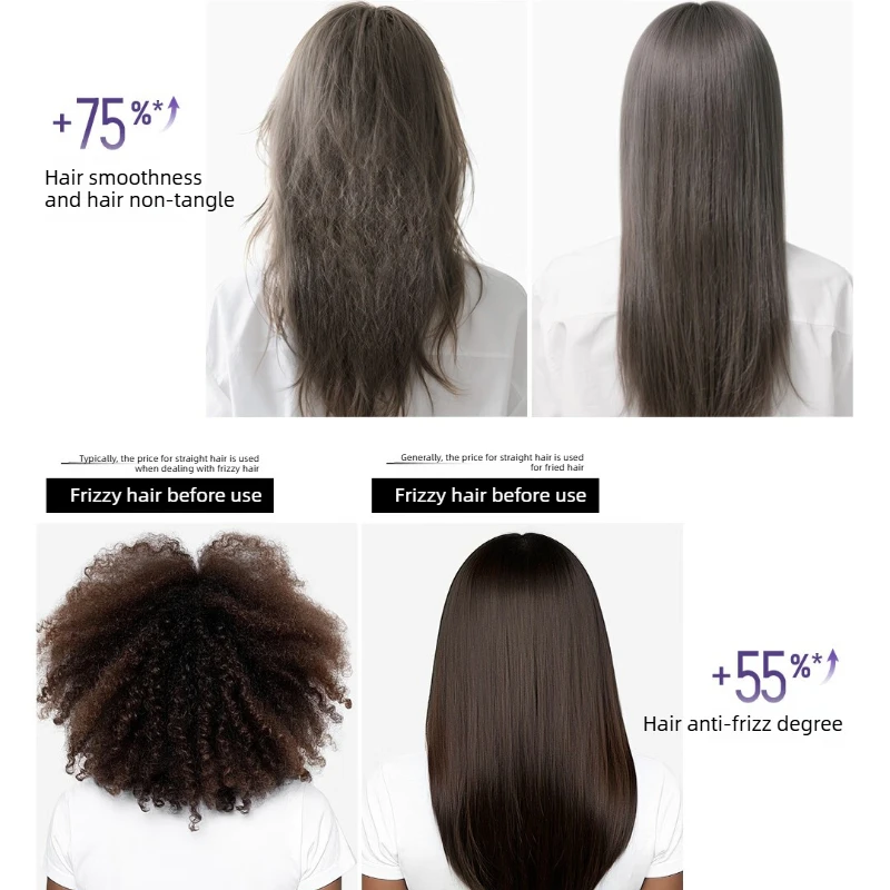 Steam Hair Straightener Brush 2 in 1 Curl Straight Anti Scald Styling Iron Long Lasting Hair Care Home Salon Daily Use 스팀 고데기