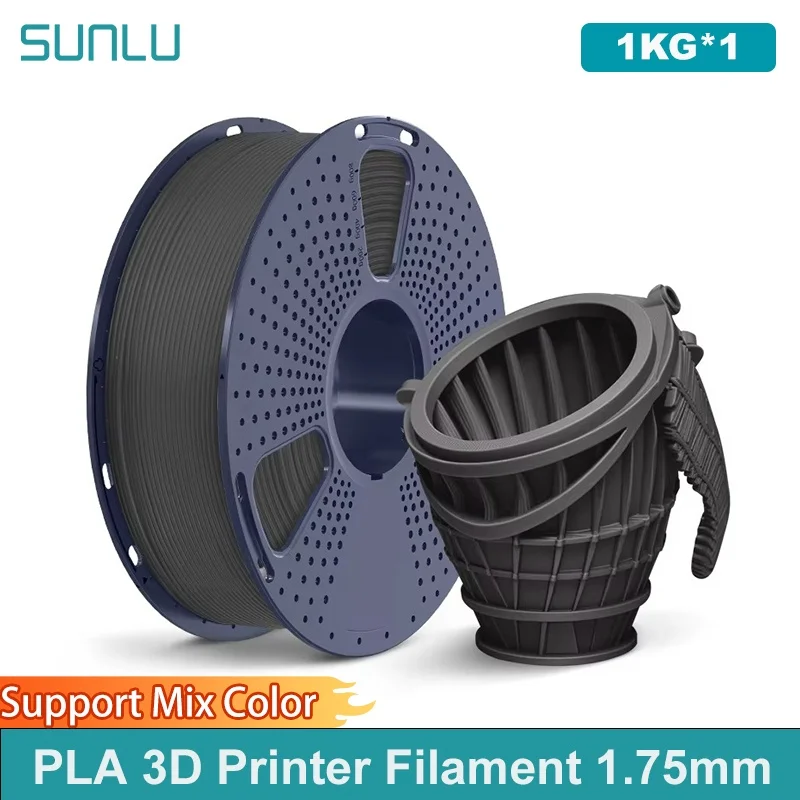 SUNLU 1KG PLA 3D Printer Filament 1.75mm Neatly Wound 3D Printing Filament Fit Most FDM 3D Printers, 1kg Spool (2.2lbs)