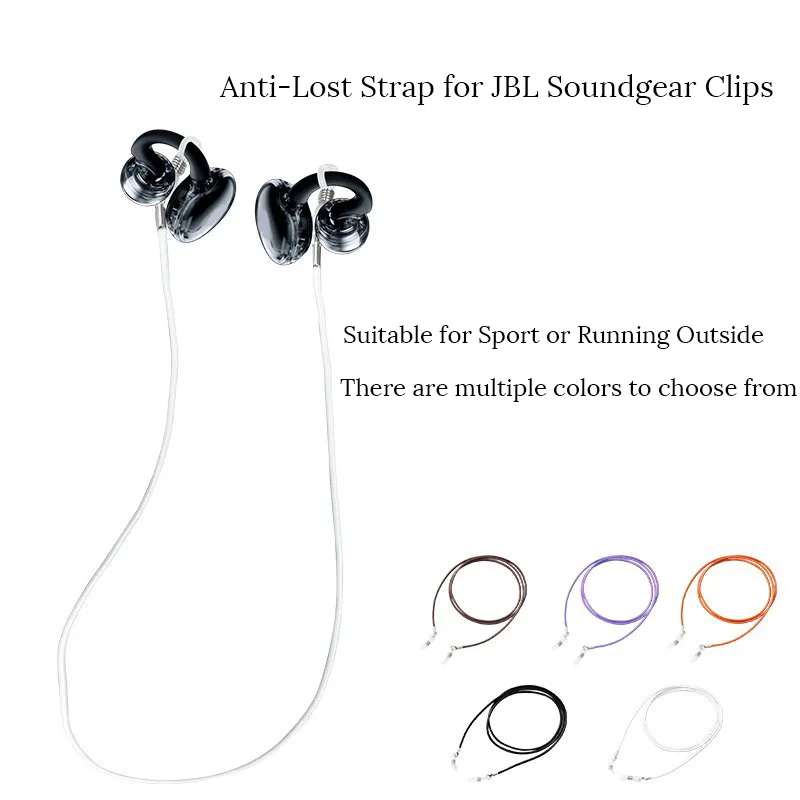 for JBL Soundgear Clips Wireless Earbuds Anti-Lost Neck Rope Strap Polyester Non-Slip Sports Lanyard Earphones Accessories