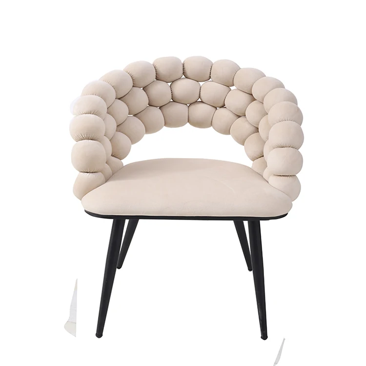 Italian Luxury Designer Dining Chairs Modern Home Hotel Leisure High-End Velvet for Villa Restaurant Light Coffee Table Chair