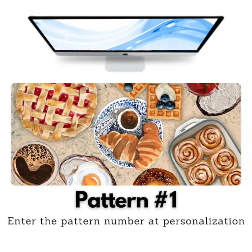 Food pattern desk mats, large mouse pads, game mouse pad desk mats, suitable for keyboards, laptops, and MacBook desk mats