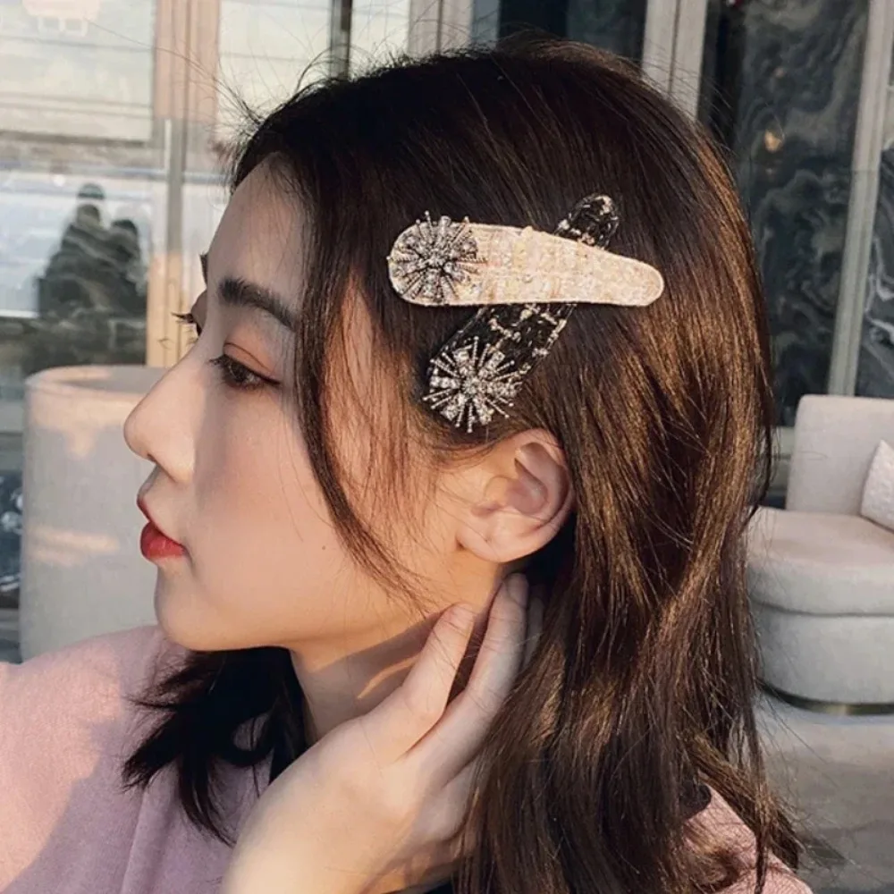 Nowa koreańska retro spinka do włosów z kwiatem kamelii, klips boczny, spinki BB dla dziewcząt, wełniana wsuwka, proste grzywki, damskie akcesoria dla kobiet. — zdjęcie 4