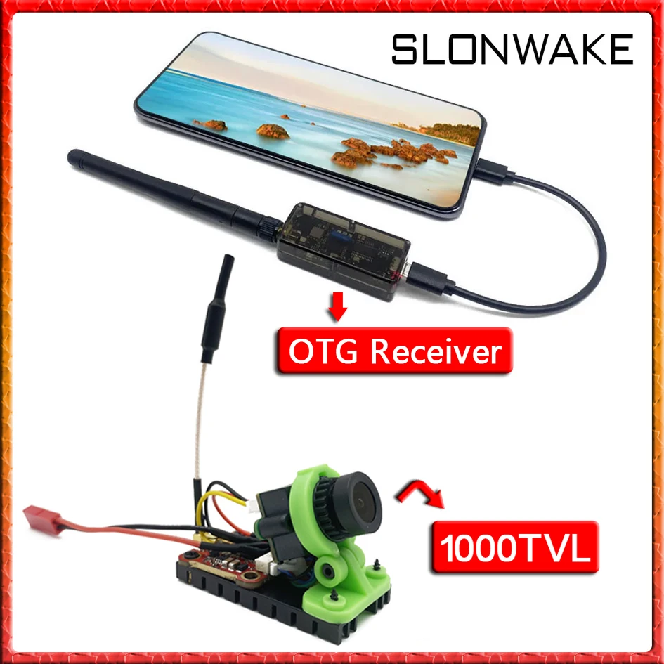 

5.8G FPV Receiver UVC Video Downlink OTG VR Android Phone with 5.8G 600mW Switchable fpv Transmitter and CMOS 1000TVL fpv Camera