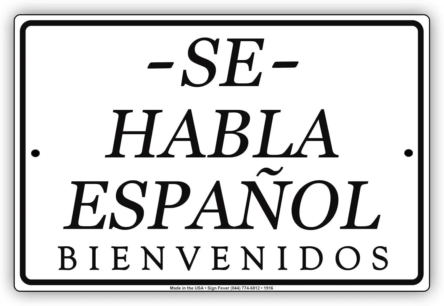 Vintage Se Habla Panol Bienvenidos We Speak Spanish Servic Poster Metal Aluminium Tin Sign  Wall Decor-aluminum