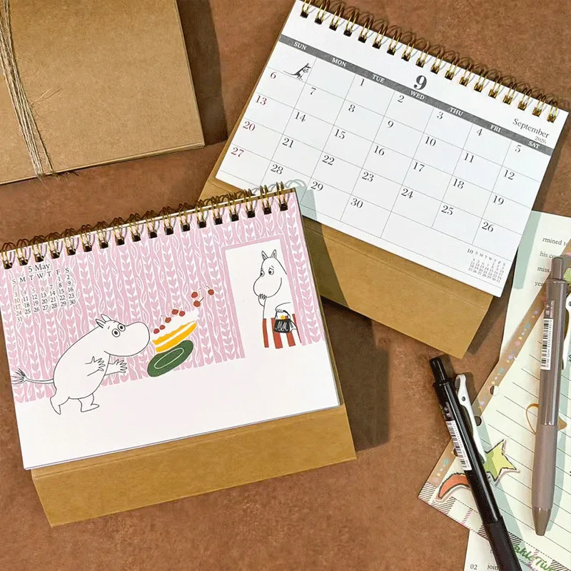 

Настольный календарь Kawaii Anime Moomins Series 2026 с мультяшными персонажами, креативный дизайн, для мужчин и женщин, для работы/учебы