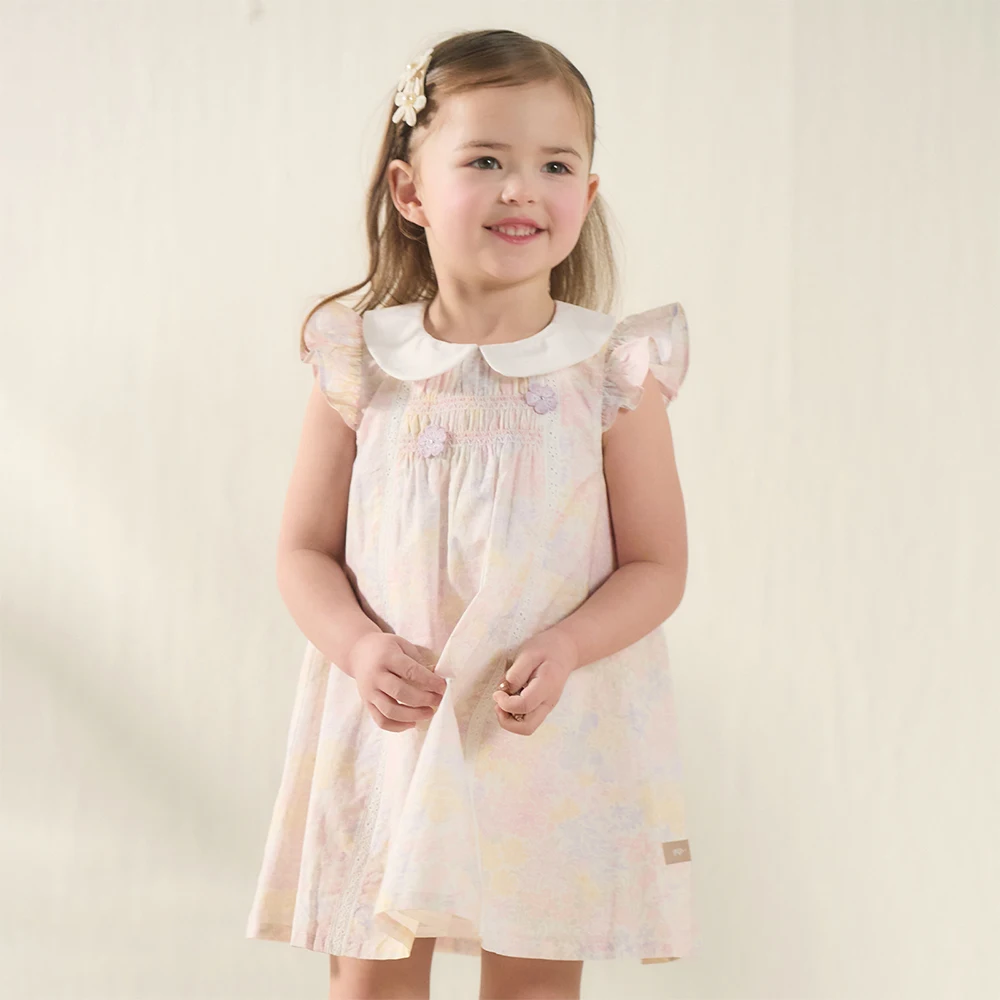 Dave Bella Girls Flower Summer Vest Dress Sweet Cute Children Sleeveless Princess Dress Fashion Cotton Party Outdoor DB2261530