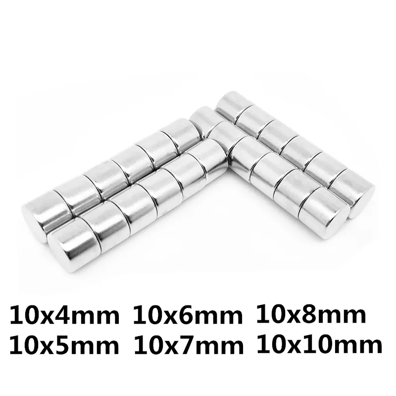 10/20/40/60PCS Strong Round Neodymium Magnets NdFeB N35 Super Powerful DIY Magnetic10x4 10x5 10x6 10x7 10x8 10x10mm Magnet