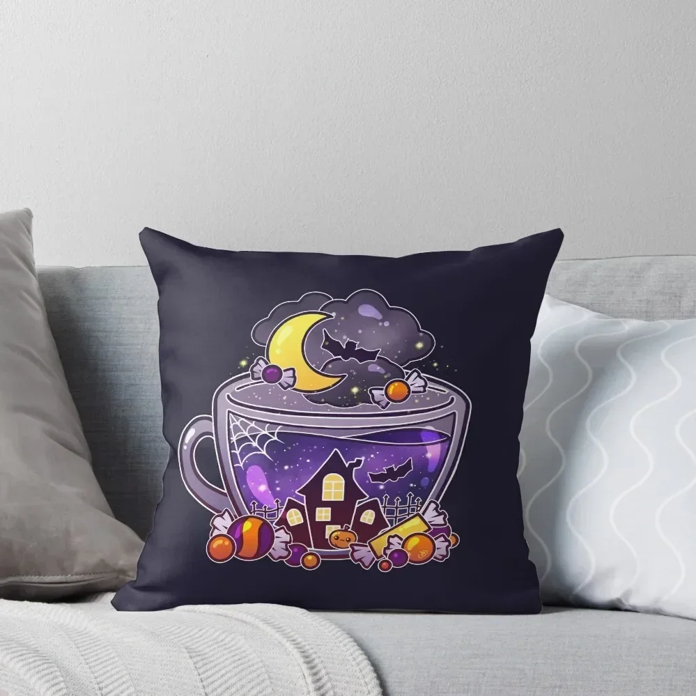 

Haunted Halloween Tea Throw Pillow Christmas Cushion For Home Cushions For Decorative Sofa Luxury Pillow Cover pillow